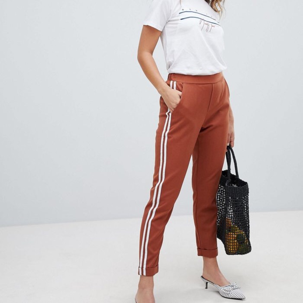 New Look Pull On Double Side Stripe Pants